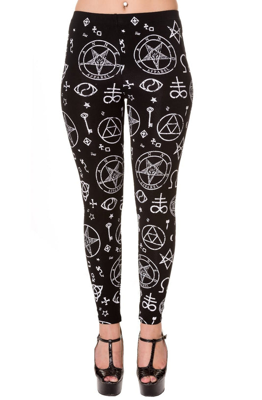 Banned Alternative Pentagram Black Leggings
