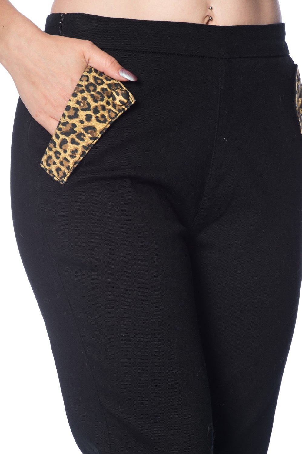 Banned Alternative ROCK N ROLL LEOPARD DENIM CAPRI PANTS