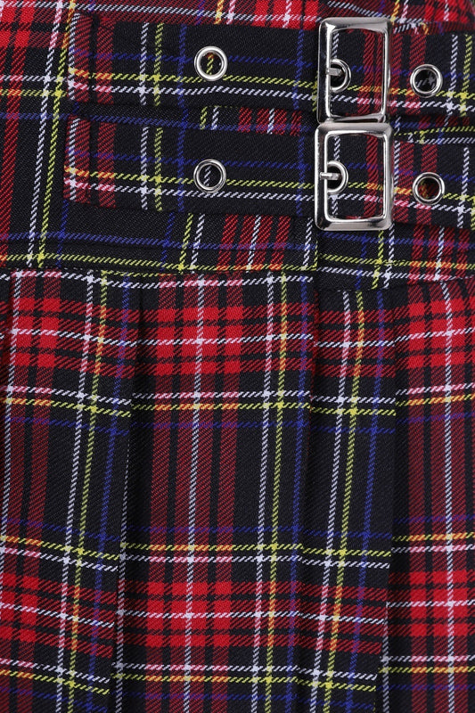 Banned Alternative Black/Tartan Orange Darkdoll Mini Skirt