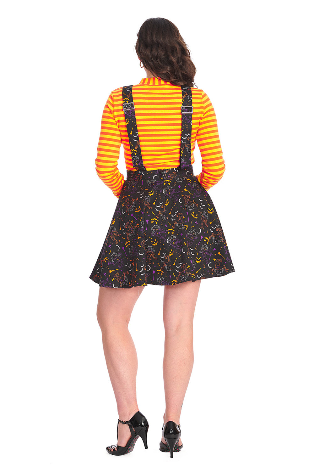 Banned Alternative ALL HALLOWS CAT PINAFORE DRESS