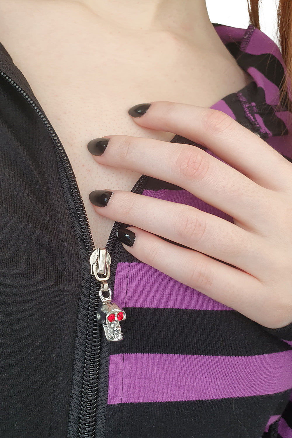 Banned Alternative SHIORI HALF AND HALF ZIPPED HOODIE