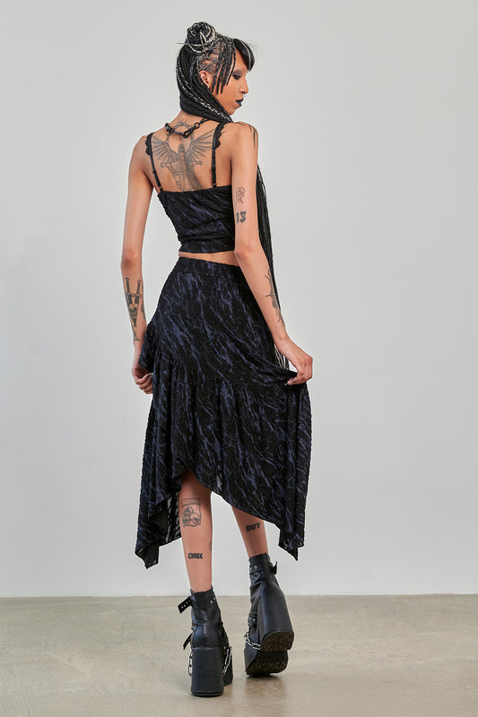 Banned Alternative Black Dark Angel Lace Up Skirt