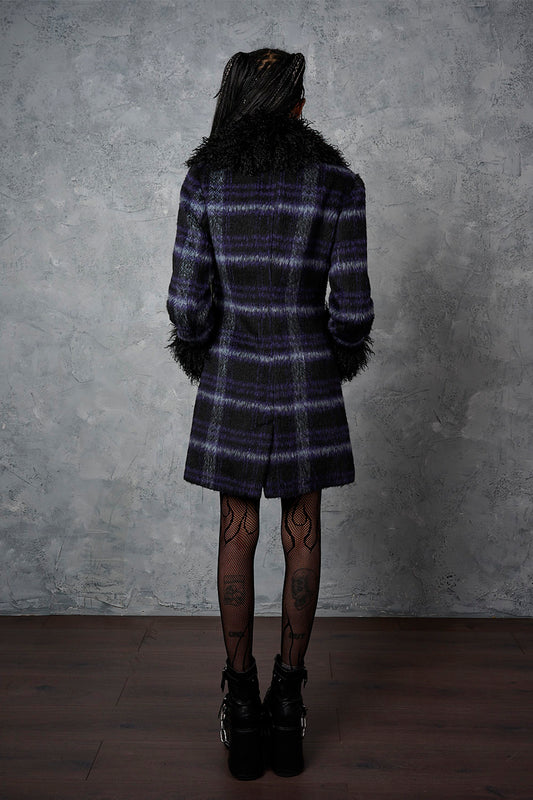 Banned Alternative Black/Purple Moody Melody Coat
