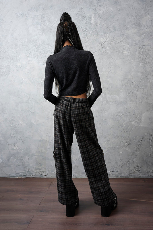 Banned Alternative Black/White Checkpoint Chaos Trousers