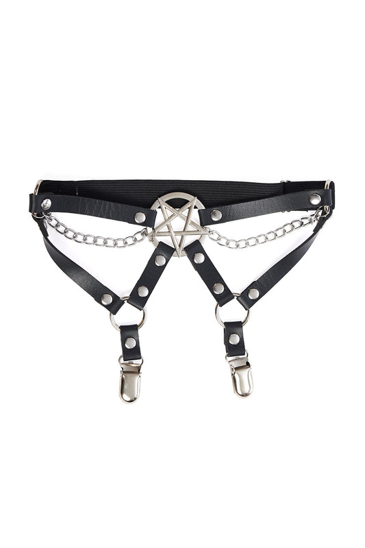 Banned Alternative KIKIMORA PENTAGRAM LEG GARTER