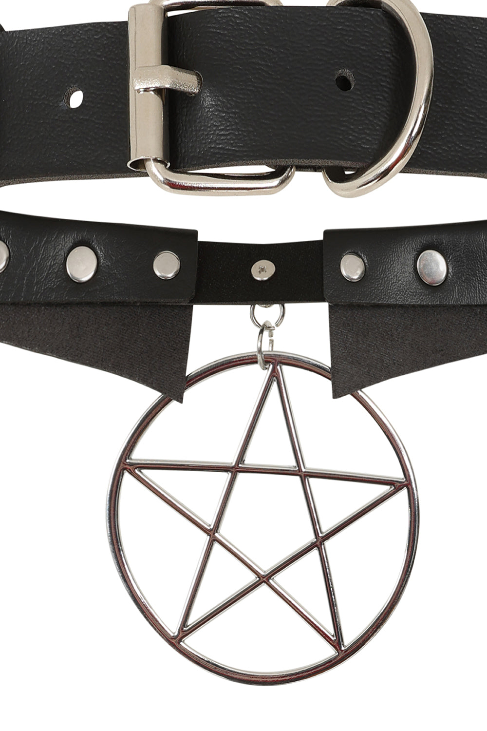 BANNED Restrict Pentagram Choker Gothic Statement Necklace with Pentagram Design