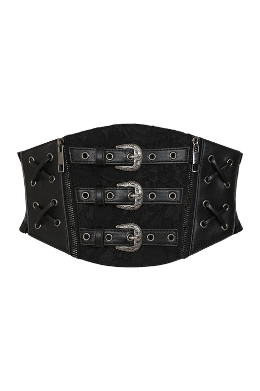 BANNED Fading Angel Belt Elegant Lace Corset Belt with Gothic Charm