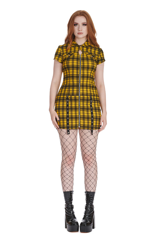 Banned Alternative TARTAN NIGHT ZIP DRESS