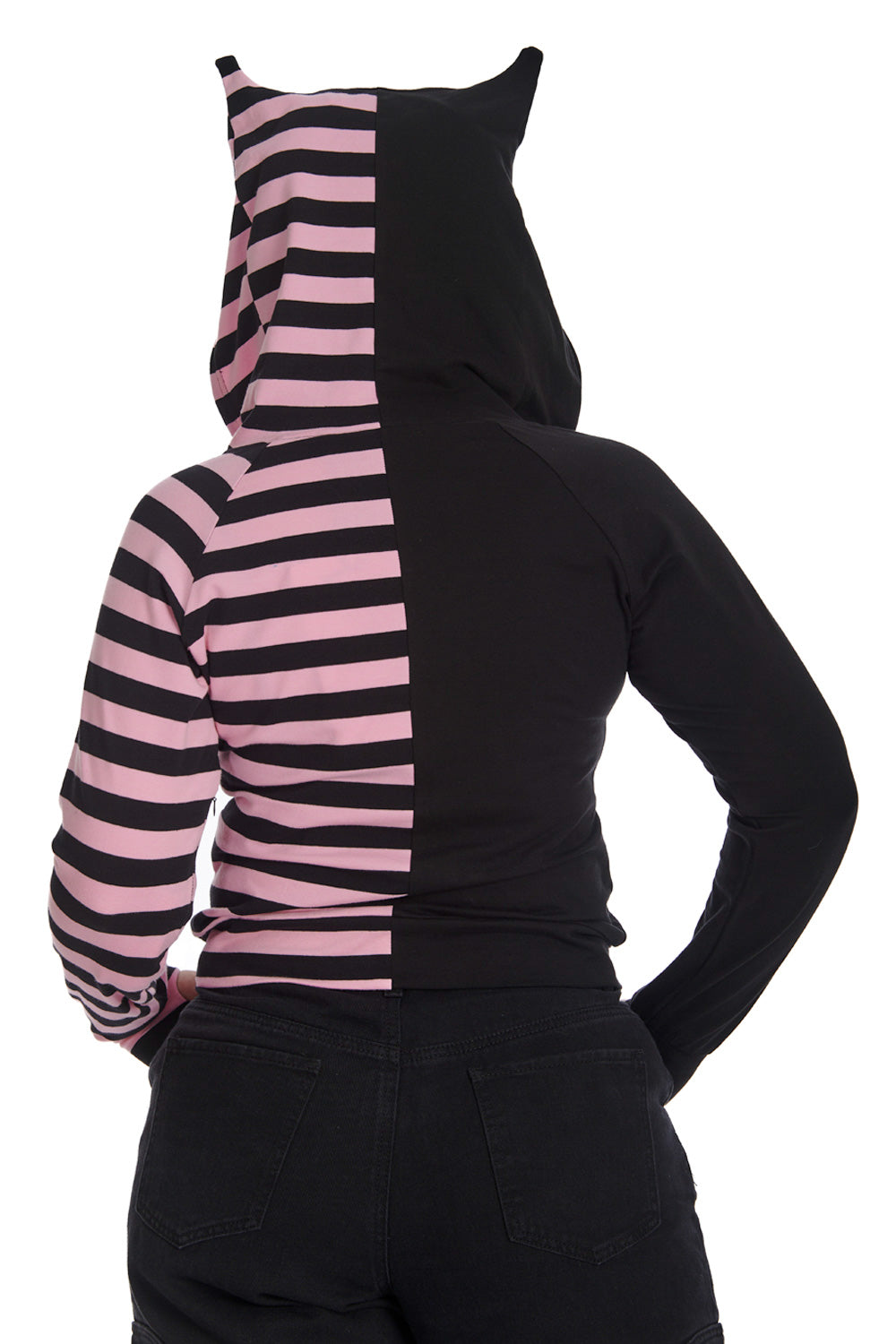 Banned Alternative SHIORI HALF AND HALF ZIPPED HOODIE