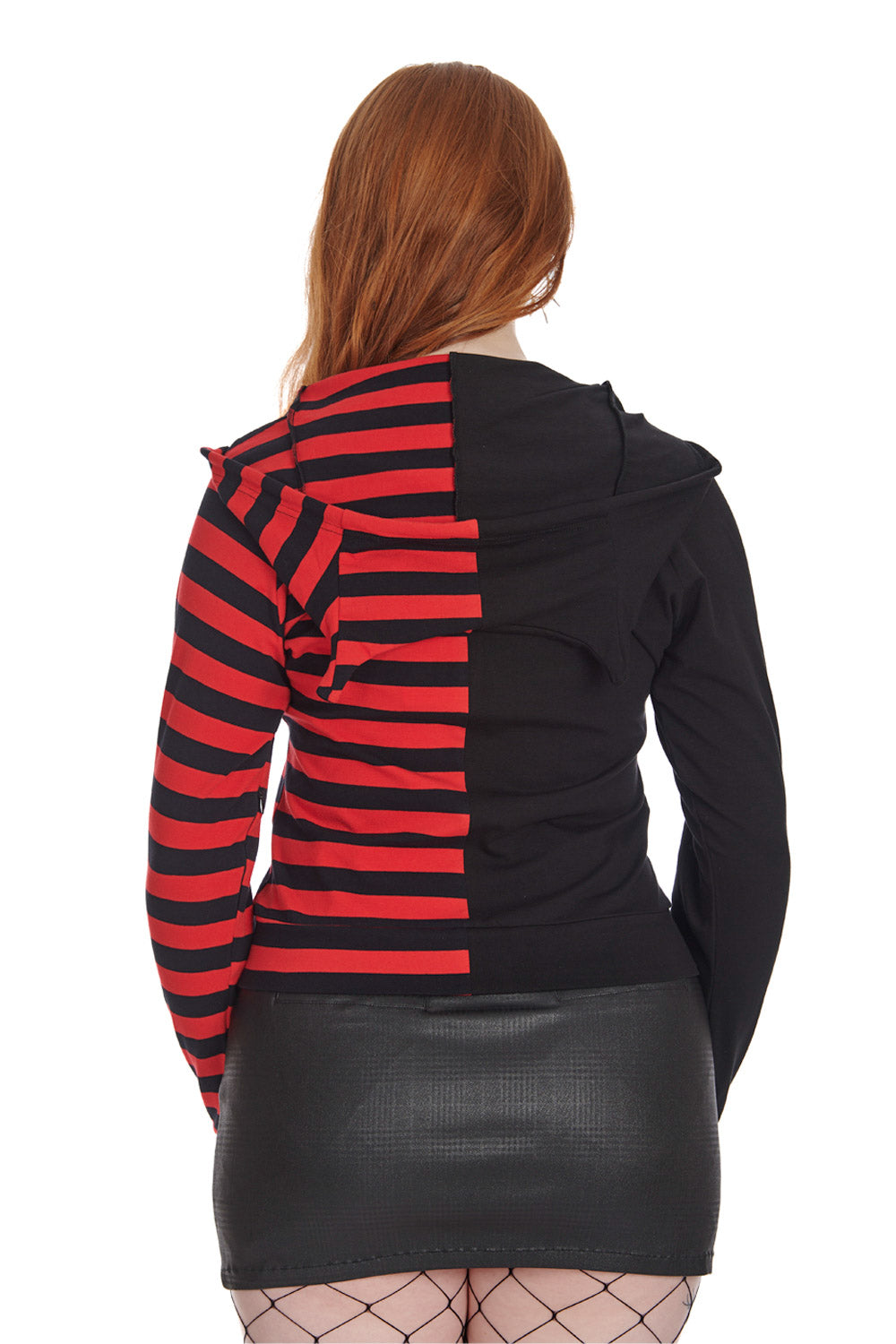 Banned Alternative SHIORI HALF AND HALF ZIPPED HOODIE