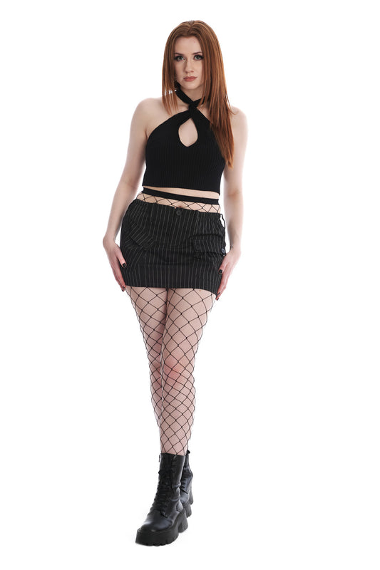 Banned Alternative EUDORA PINSTRIPE MINI SKIRT