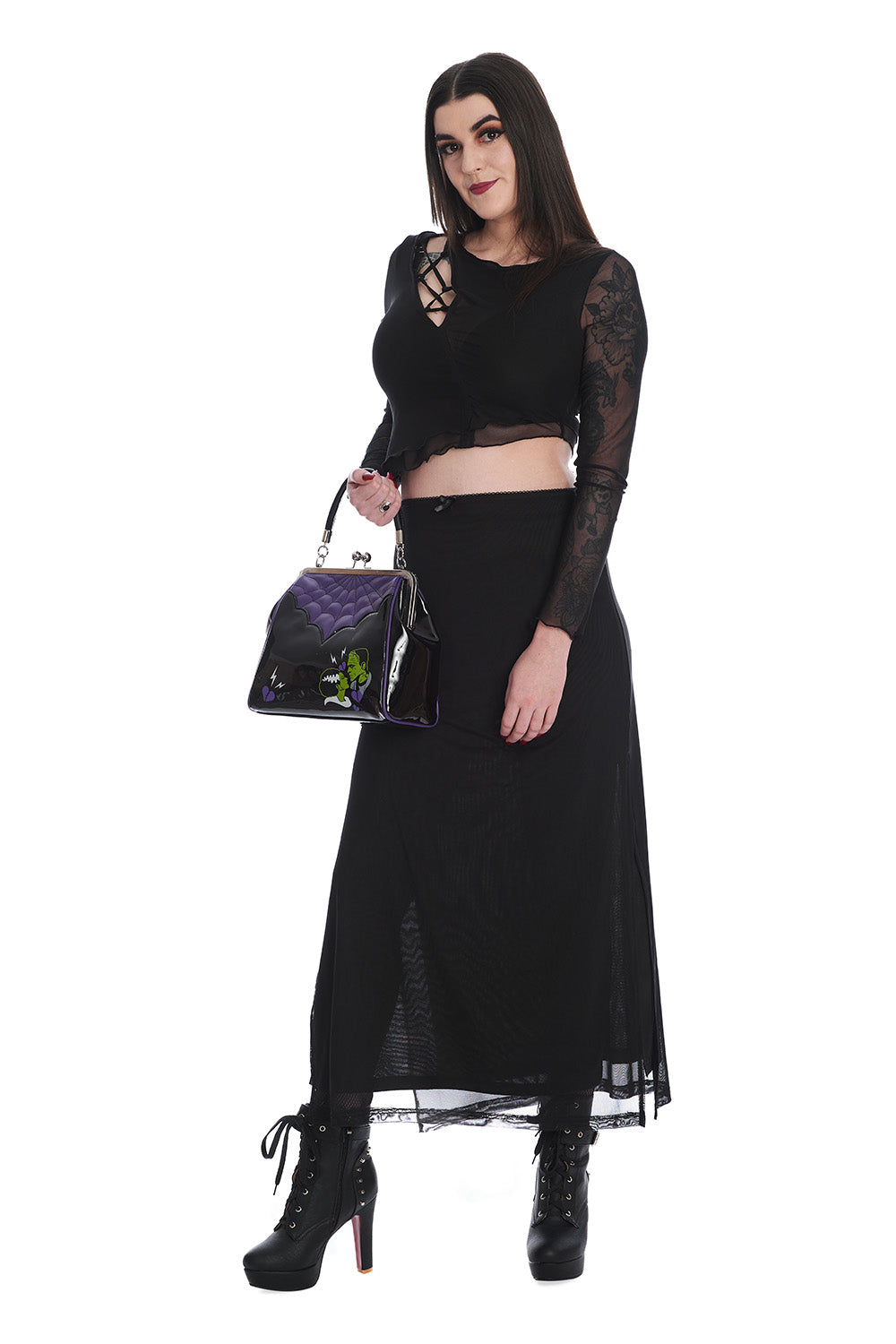 Banned Alternative PHENEX SLIT MESH SKIRT