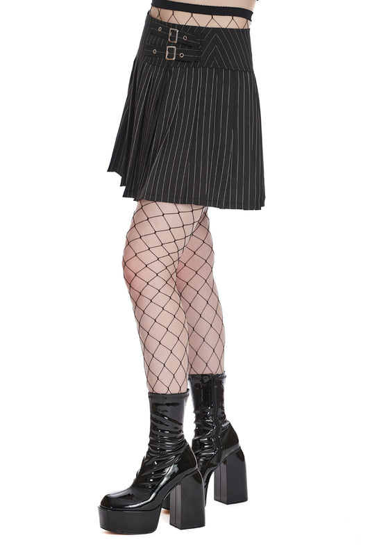 Banned Alternative BLACK CORE PINSTRIPE SKATER SKIRT