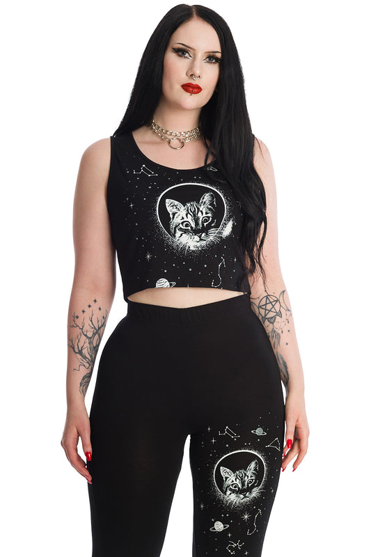 Banned Alternative SPACE KITTY CROPPED TOP