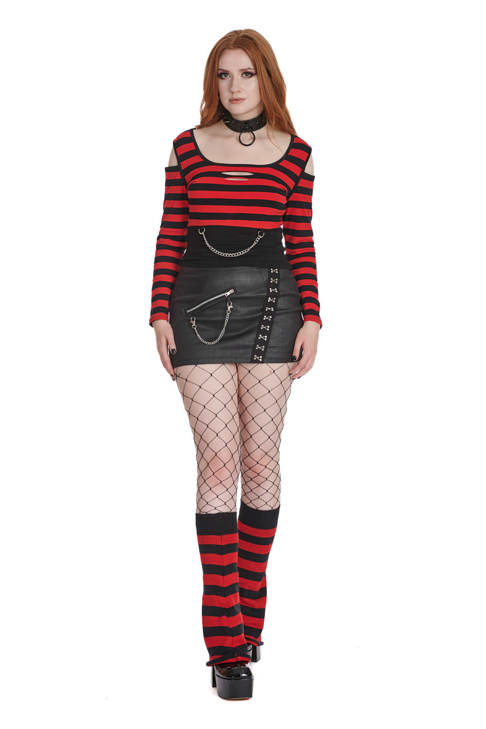 Banned Alternative REBEL CHIC STRIPED TOP