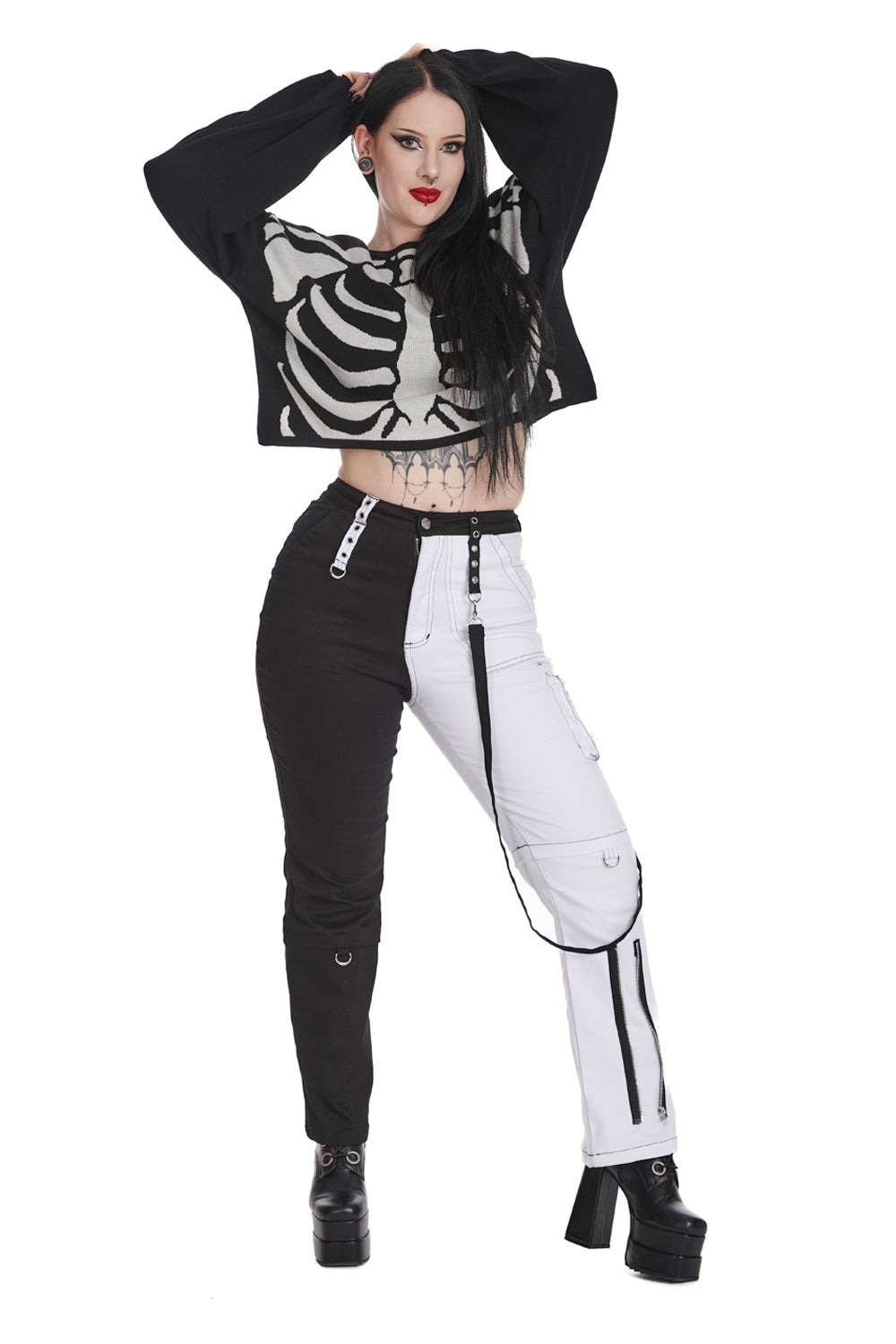 Banned Alternative AZRAEL HALF & HALF TROUSERS