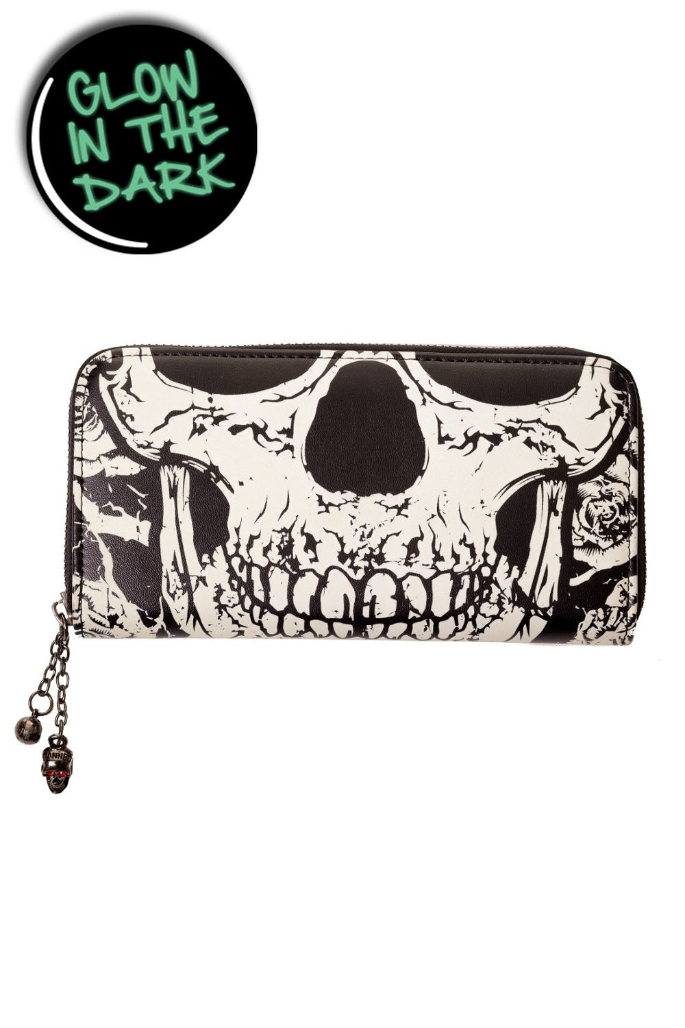Black wallet with skull print