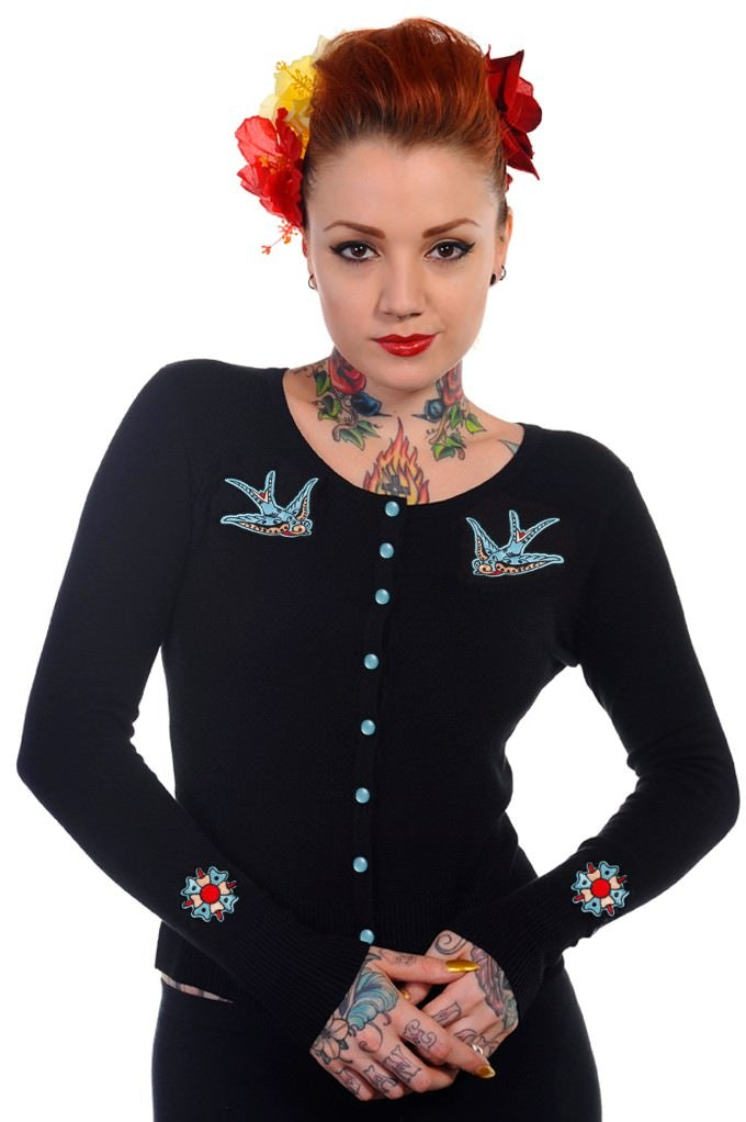 Banned Alternative Hybrid Tattoo Swallow Cardigan