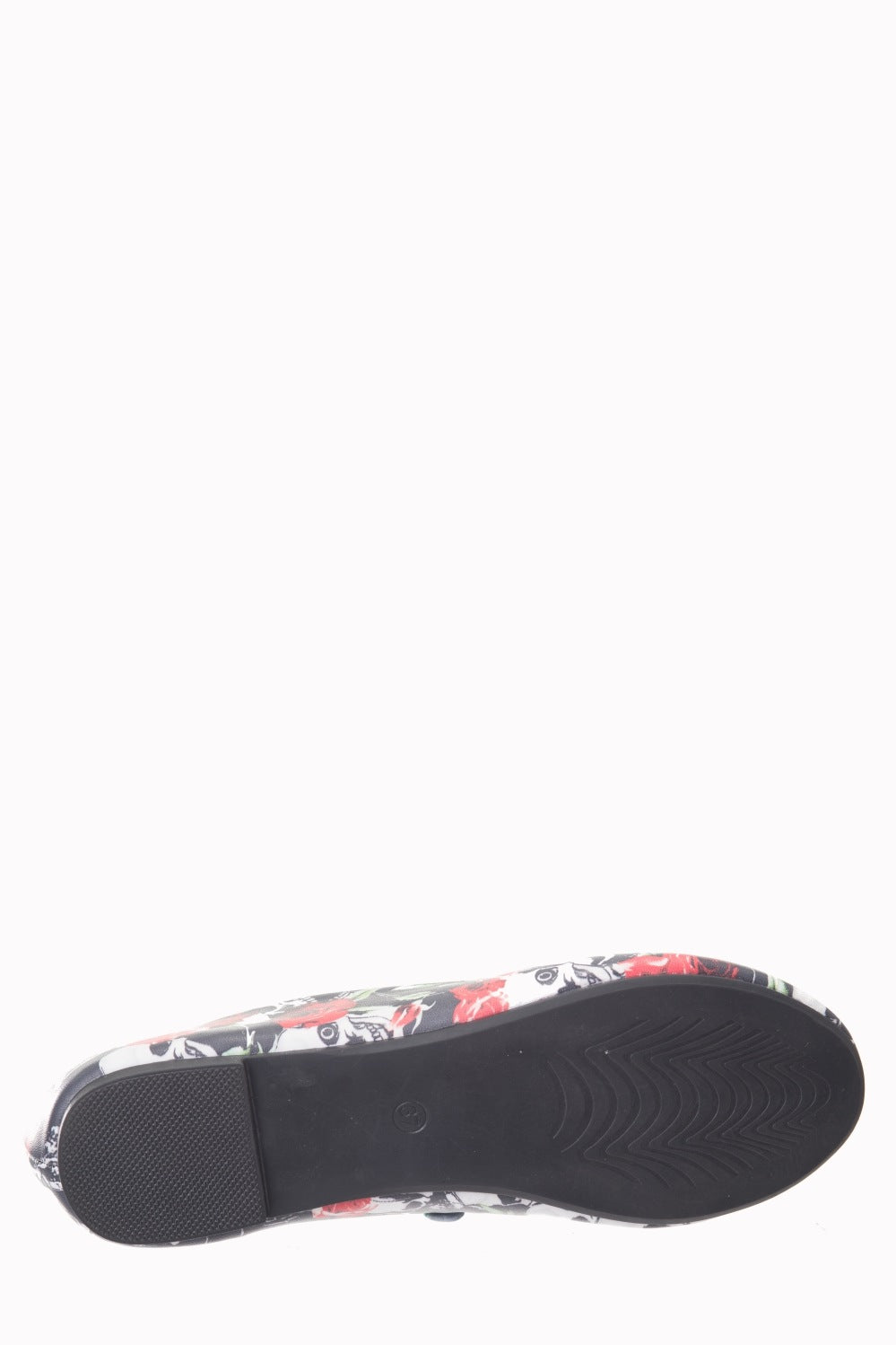 Black pumps with red details and skull print