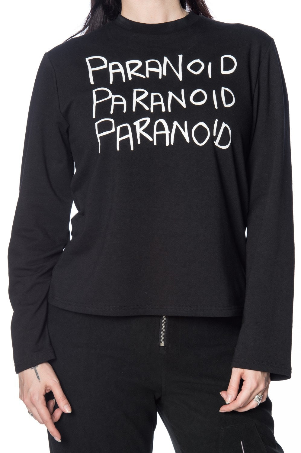 Banned Alternative Paranoid, Paranoid, Paranoid Black Long Sleeve Top