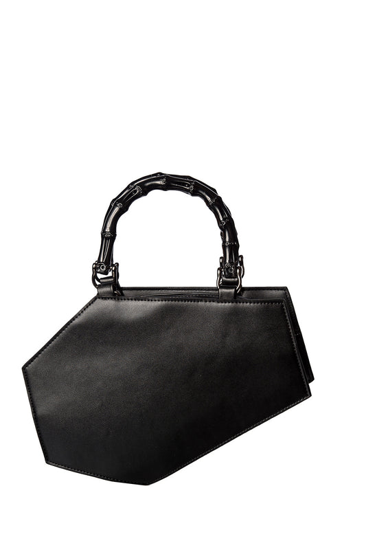 Ribcage print emboss coffin shaped handbag