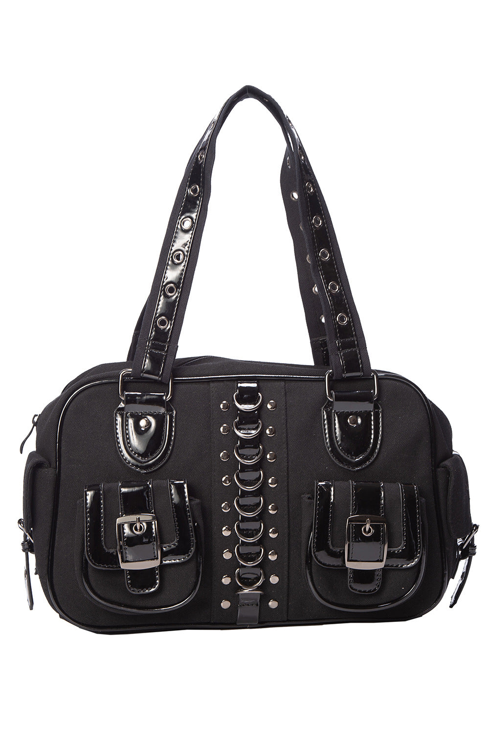 Black cheap studded handbag