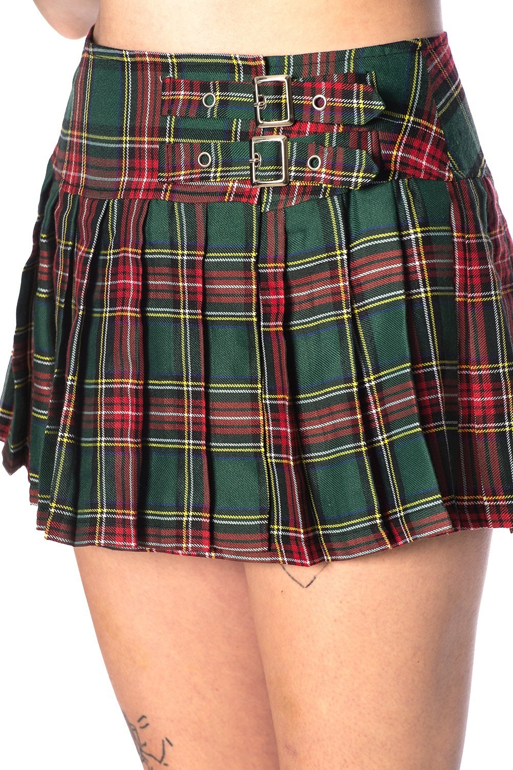 Banned Alternative Darkdoll Tartan Emo Mini Skirt