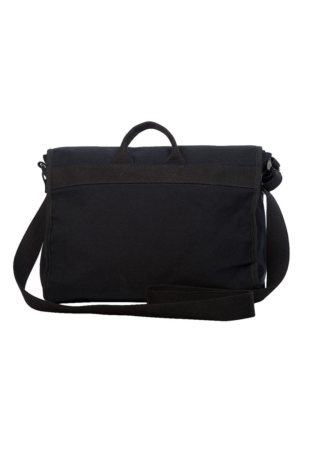Black shoulder bag with embossed bat motif