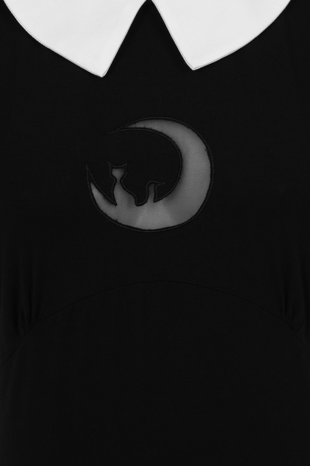 Banned Alternative Moon Dreaming Black and White Collar Top