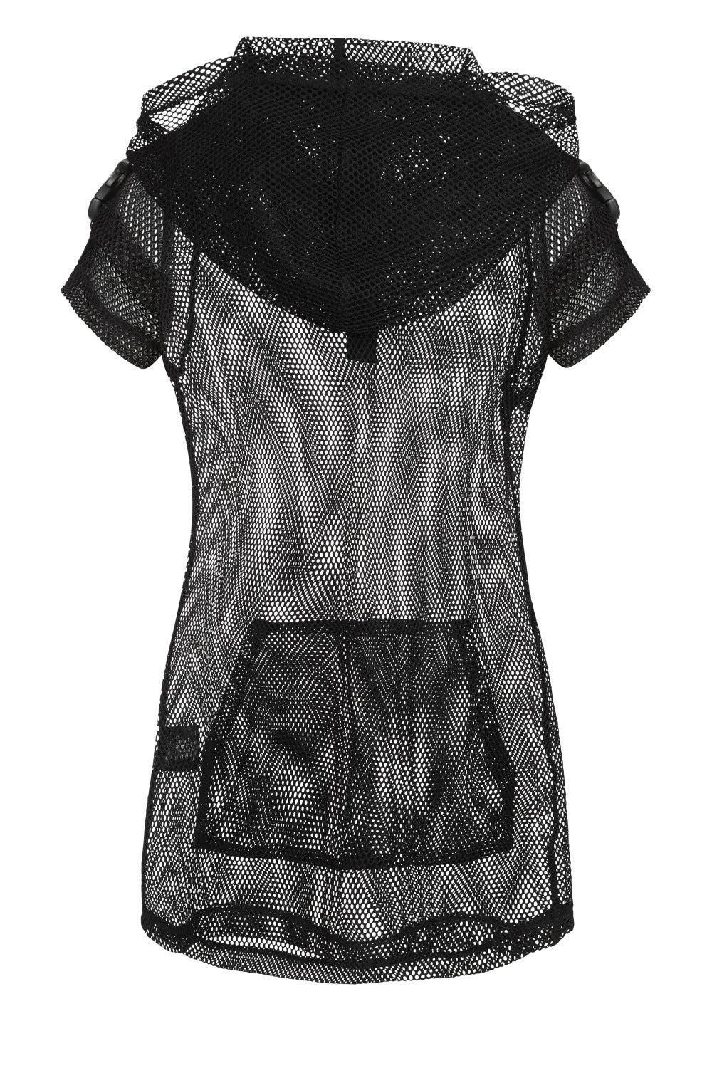 Banned Alternative Prewitt Mesh Hoodie Top Black