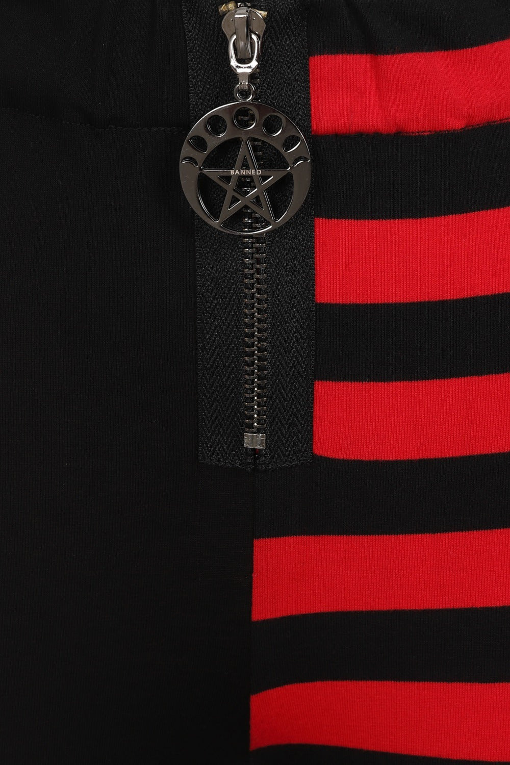 Banned Alternative Half and Half Black Striped Leggings