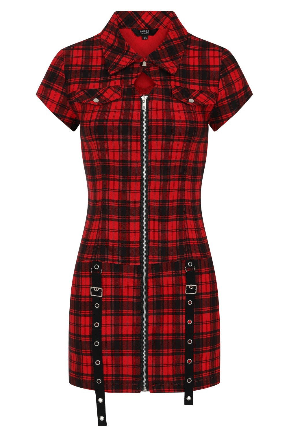 Banned Alternative Tartan Night Zip Dress