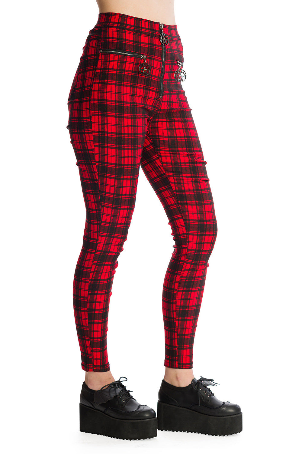 Banned Alternative Damien Stretch Check Trousers