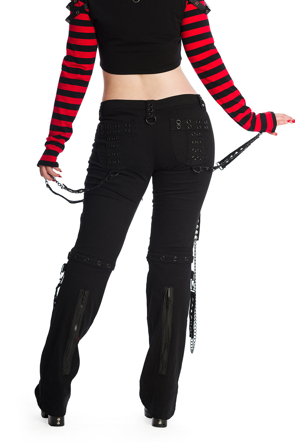 Banned Alternative Hellbound Black Punk Chain Trousers