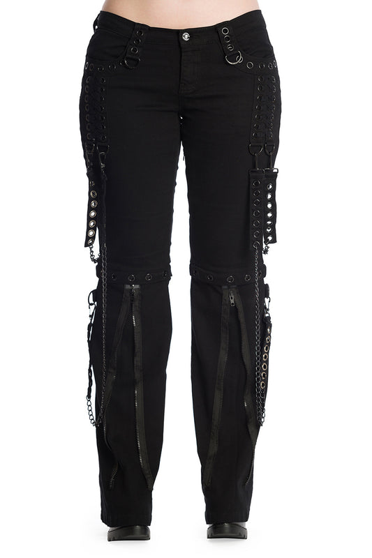 Banned Alternative Hellbound Black Punk Chain Trousers