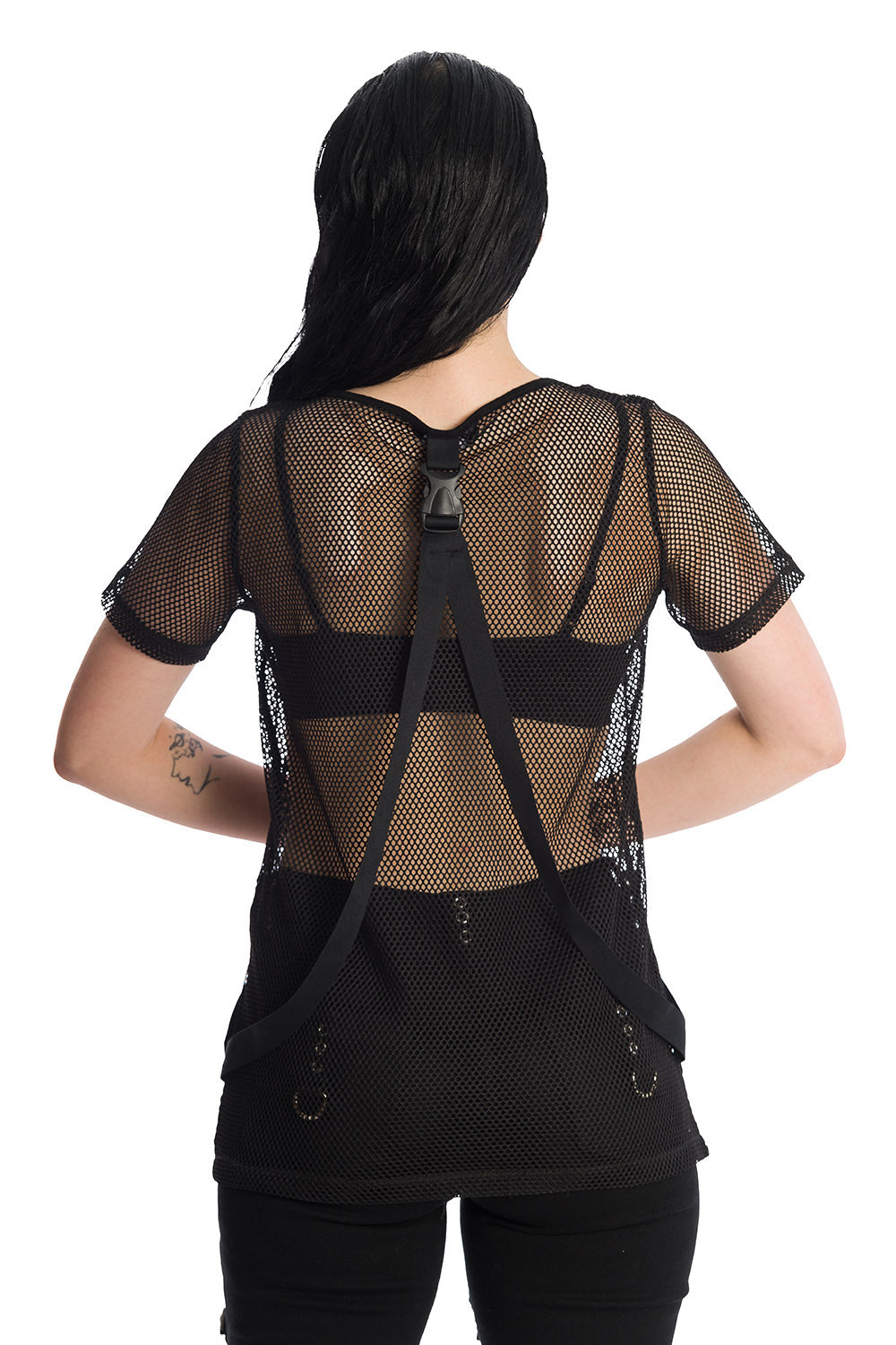 Banned Alternative Kameko Short Sleeve Oversized Mesh Top