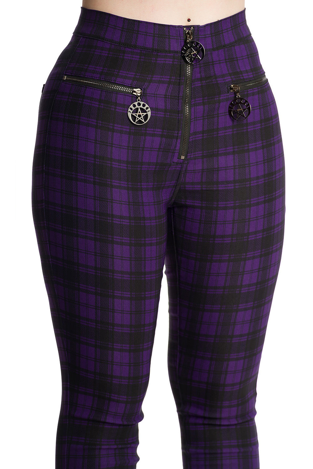 Banned Alternative Damien Stretch Check Trousers