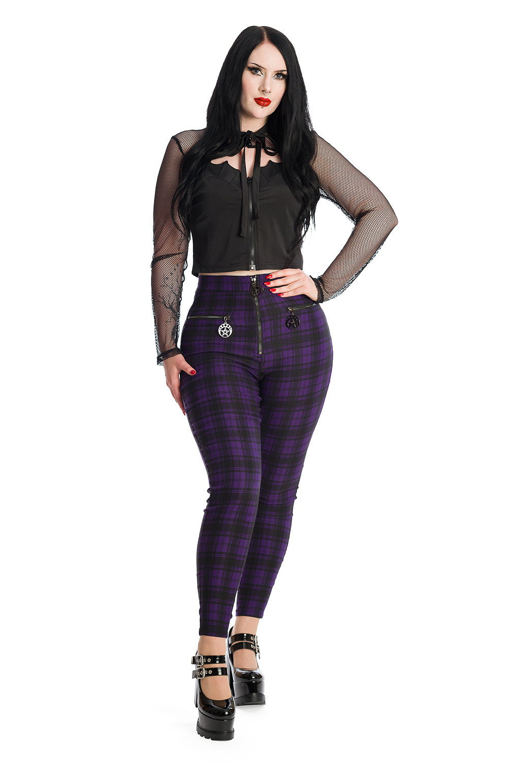 Banned Alternative Joliette Bat Wing Fishnet Mesh Top
