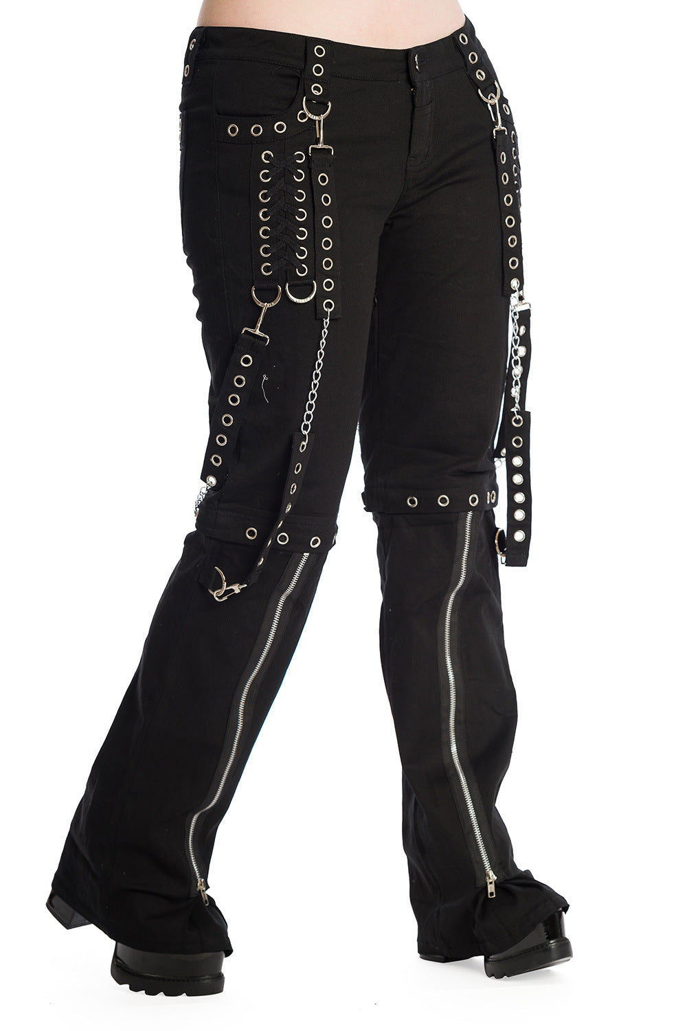 Banned Alternative Hellbound Black Punk Chain Trousers