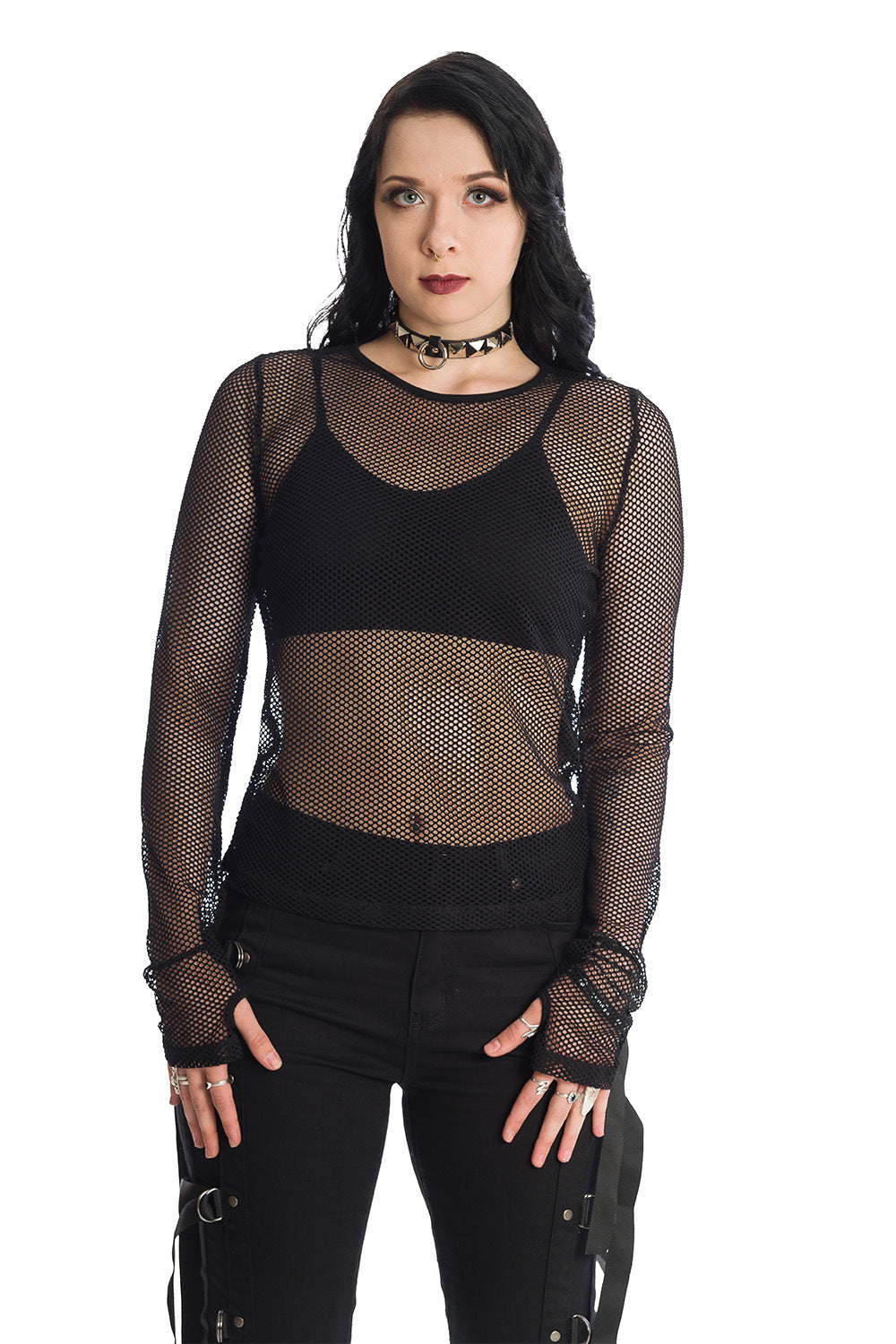Lilith Mesh Top Long Sleeve with Thumbholes – Banned Alternative