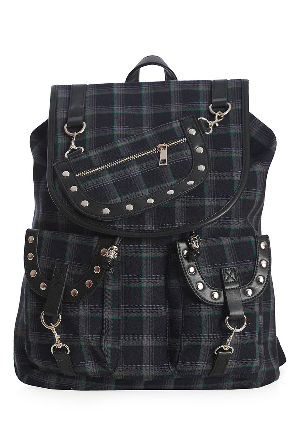 BANNED's Iconic Yamy Multi-Style Backpack | Gothic Skull Detachable Pouch Bag
