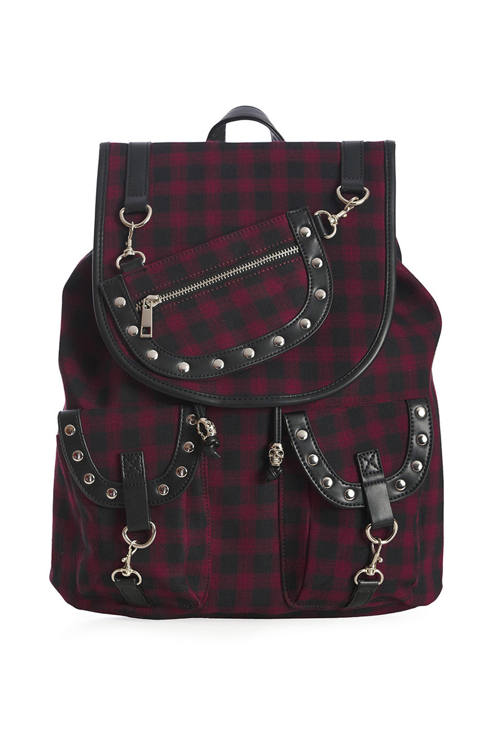 BANNED's Iconic Yamy Multi-Style Backpack | Gothic Skull Detachable Pouch Bag