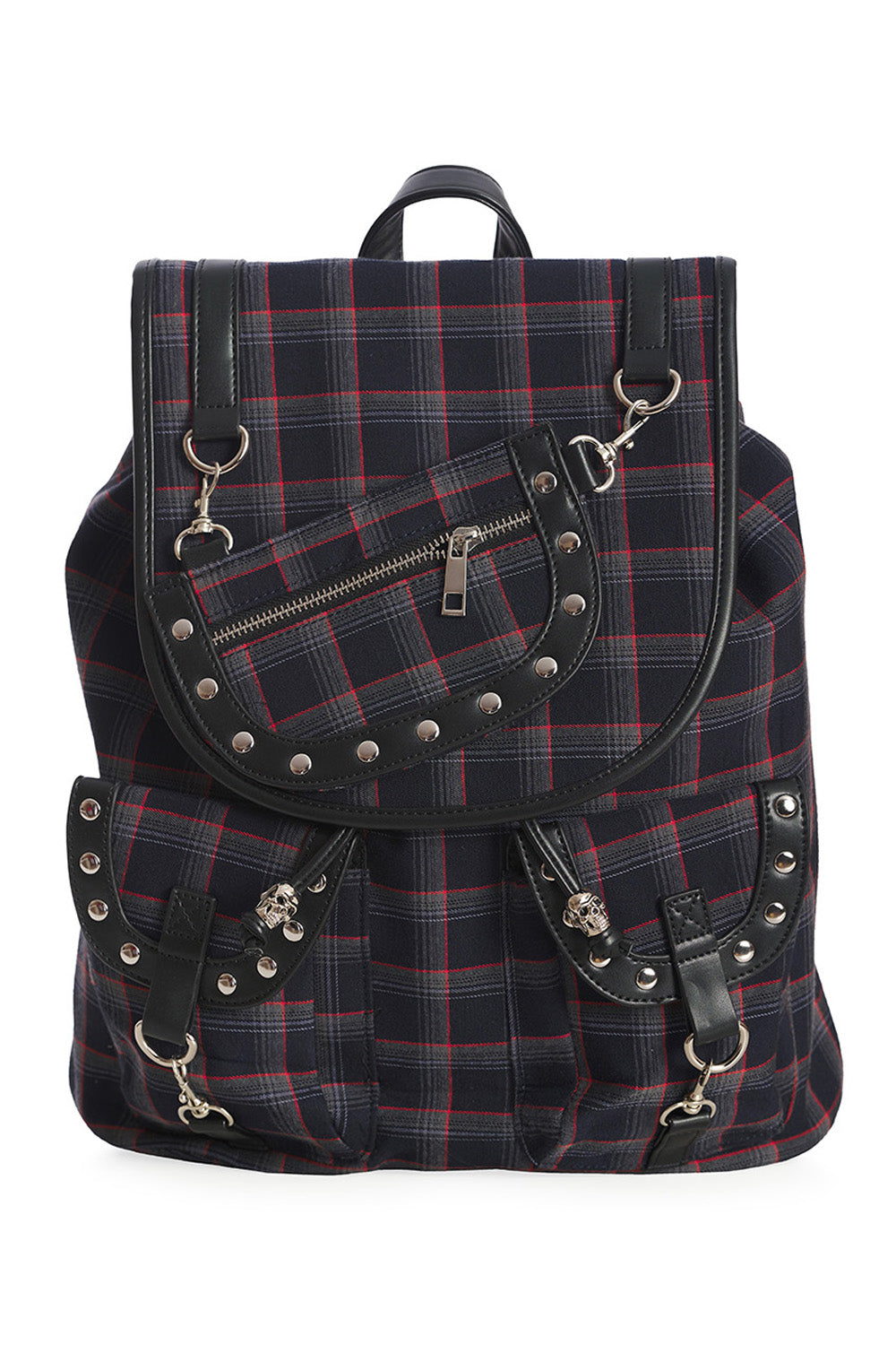 BANNED's Iconic Yamy Multi-Style Backpack | Gothic Skull Detachable Pouch Bag