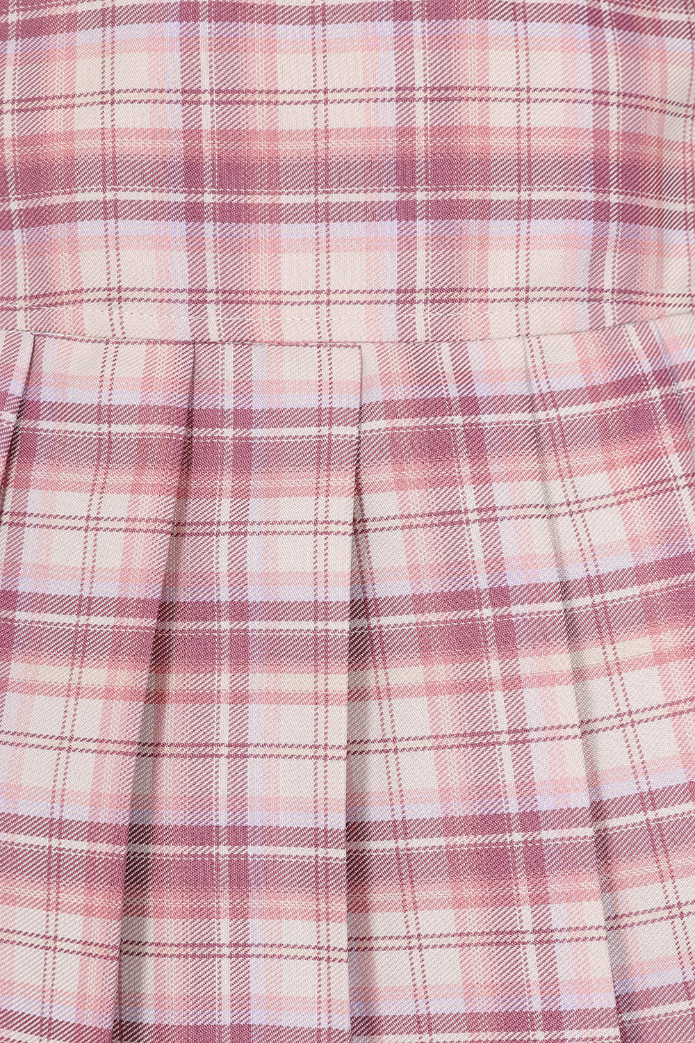 Pink tartan mini skirt with buckles
