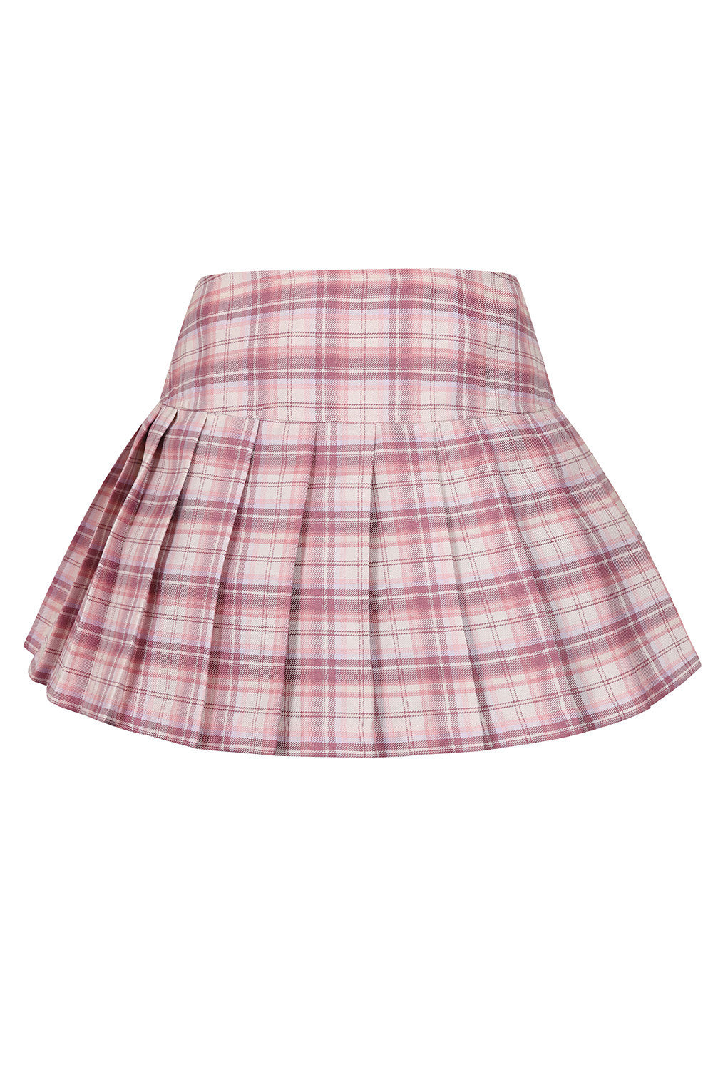 Pink tartan mini skirt with buckles 