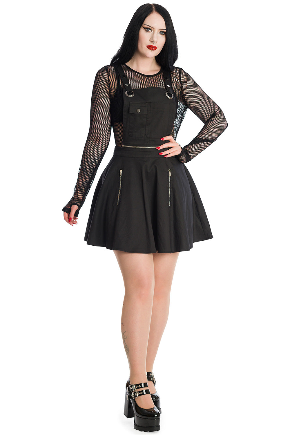 Black Alternative Punk Elysium Pinafore Dress by Banned