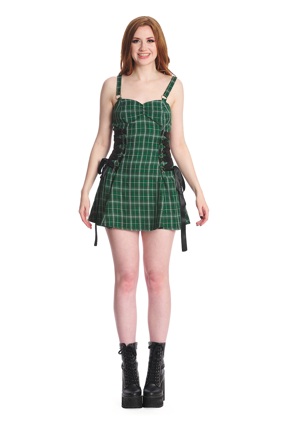 Banned Alternative Klondike Lace Up Check Dress
