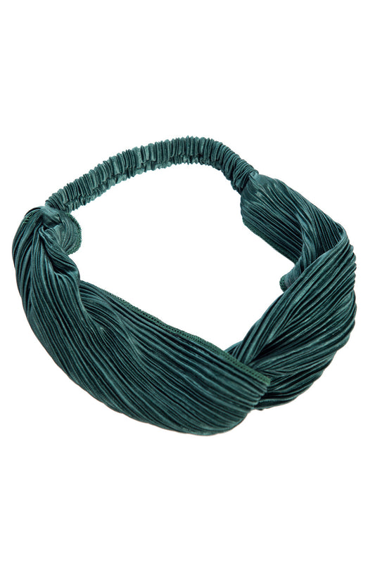 green pleated alice headband