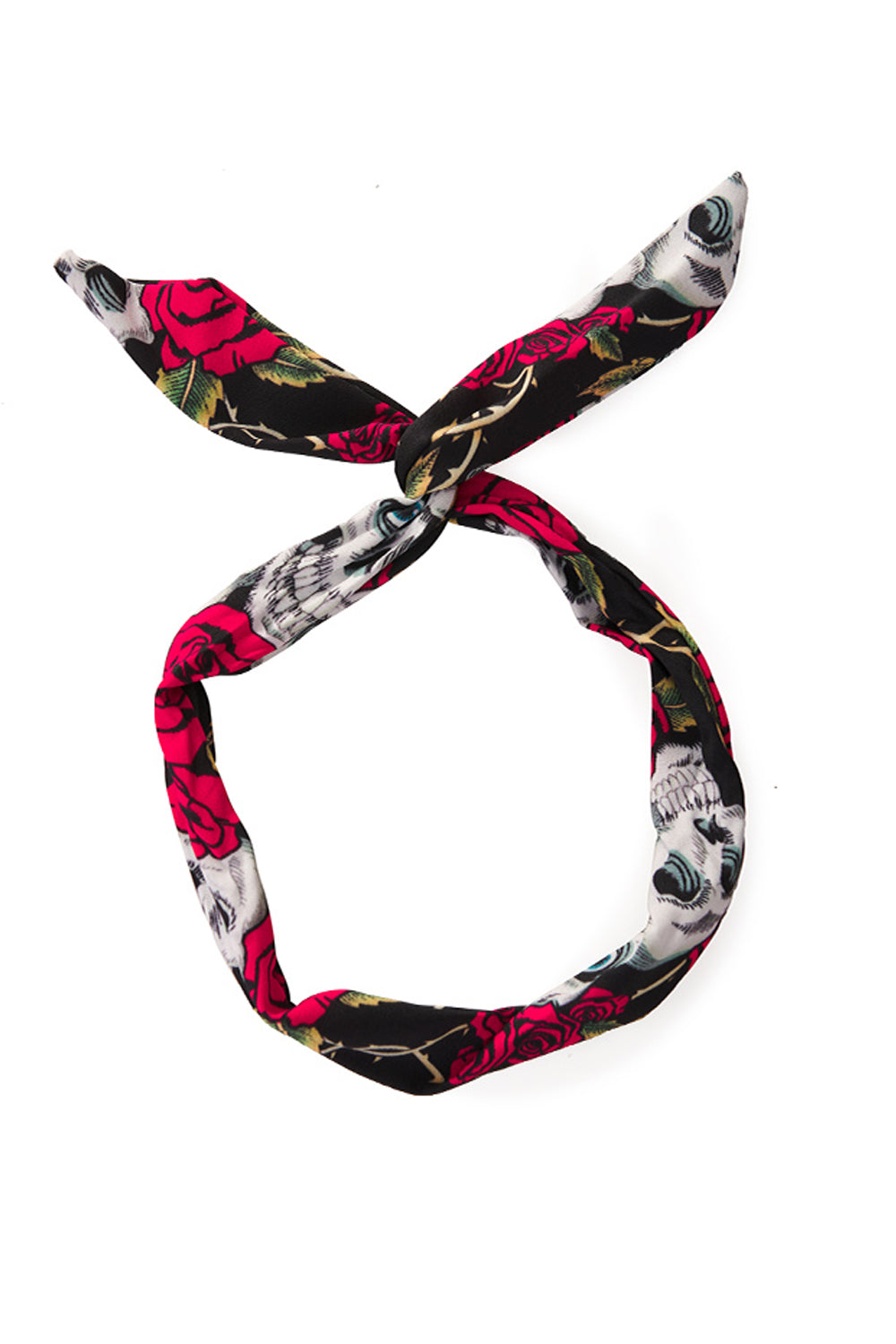 Banned Alternative Layna Skull & Roses Bandana Headband