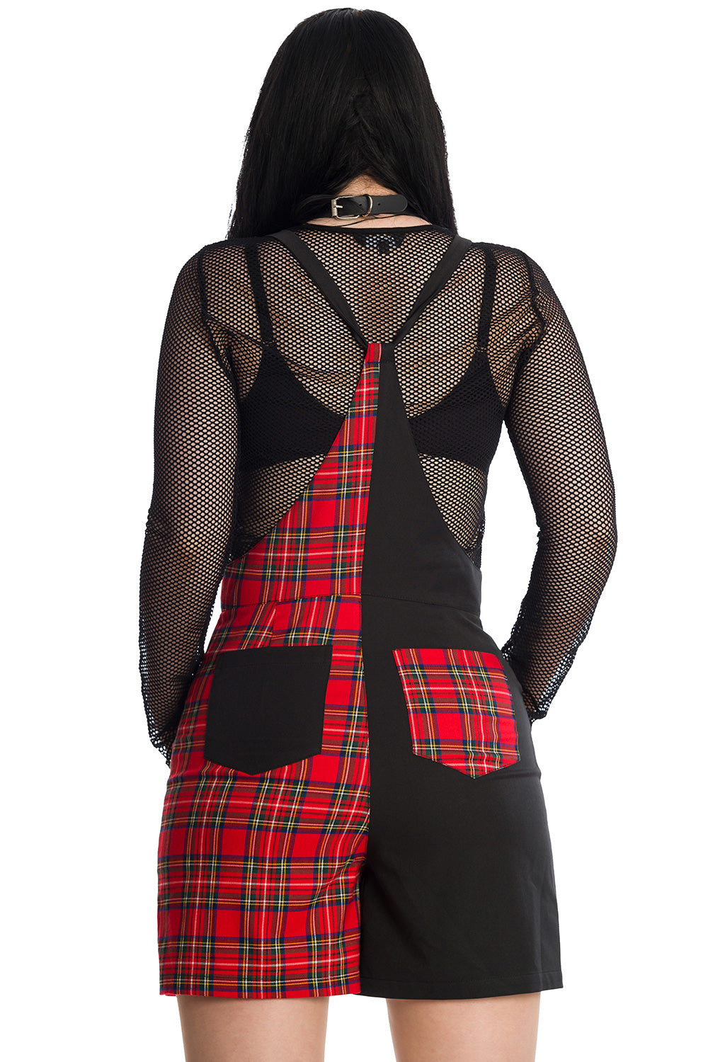 Banned Alternative Krampus Black and Tartan Playsuit